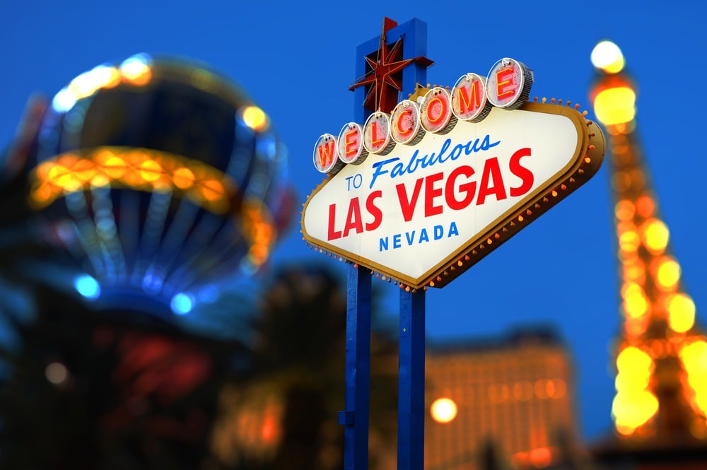 Podświetlony znak Welcome to Fabulous Las Vegas
